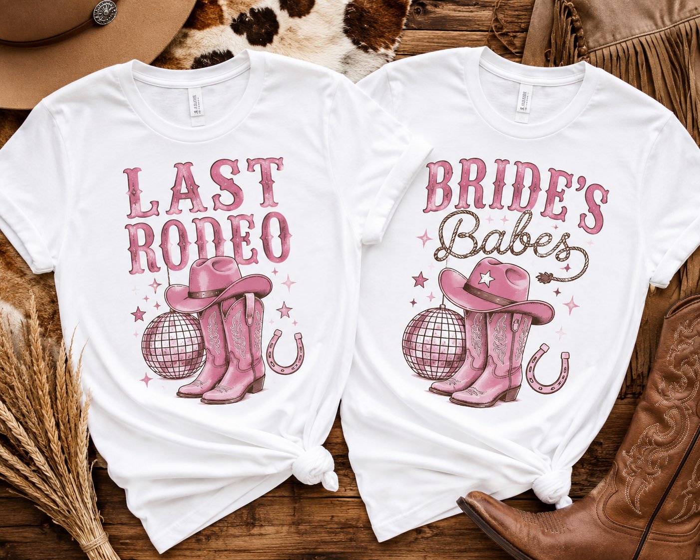 Cowgirl themed bachelorette party shirts